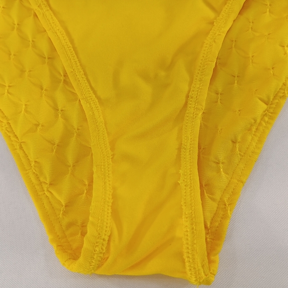 ASOS DESIGN WOMENS SIZE 10 ONE PIECE SWIMSUIT YELLOW SWIMWEAR BODYSUIT - Picture 4 of 16